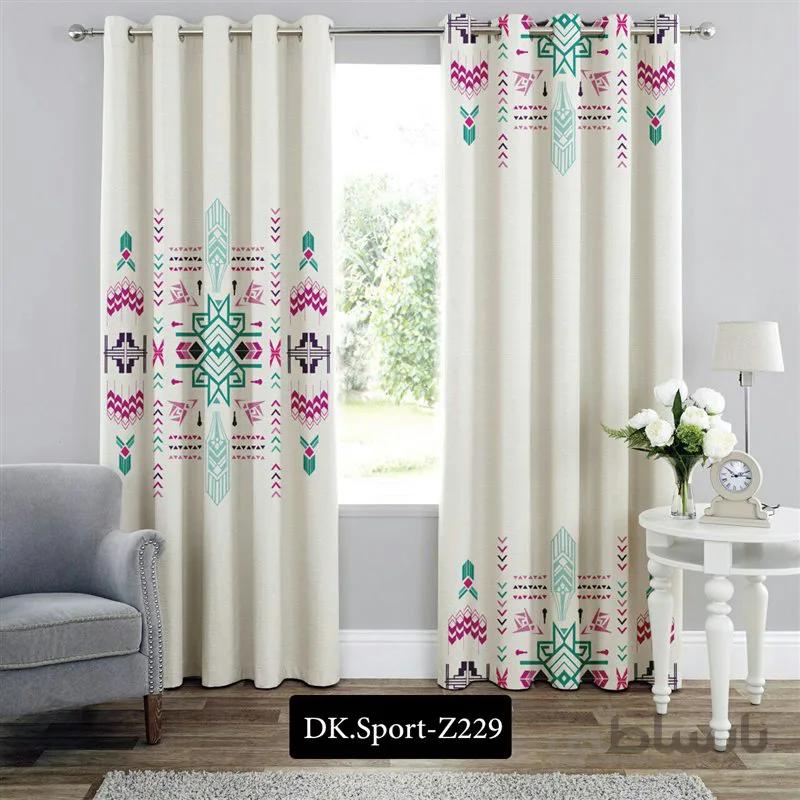 پرده پانچی (هازان و مخمل) کد DK.S.Z229 طرح اسپرت پیکان ها