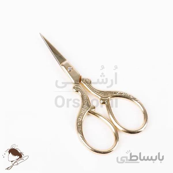 قیچی نیدل پانچ و گلدوزی تیغه کوتاه مدل فانتزی طلایی