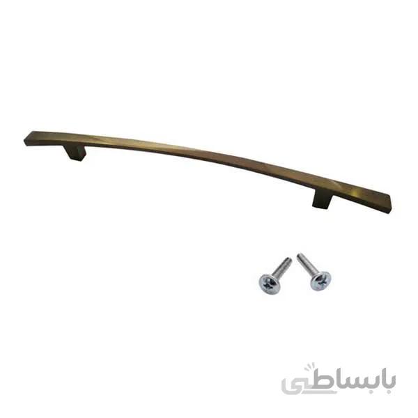 دستگیره کابینت دوپیچ زیتونی فلزی مدل G250 طول 21.5 سانتیمتر