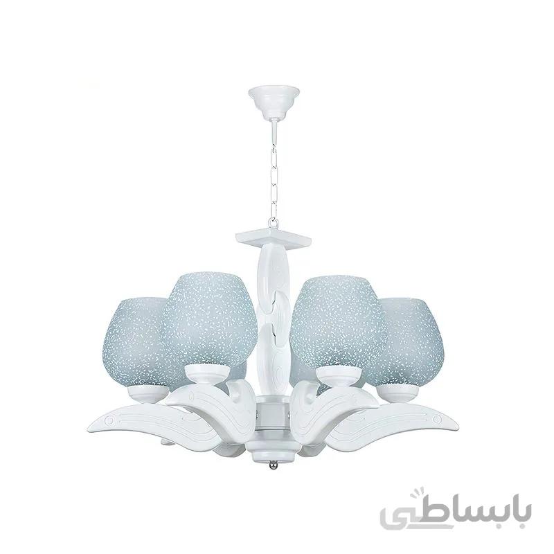 لوستر 6 شعله چشمه نور مدل G604/6-WT