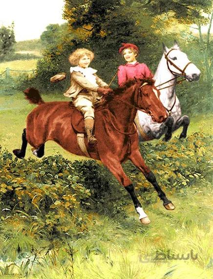 نخ و نقشه تابلوفرش اسب سواری کد 183