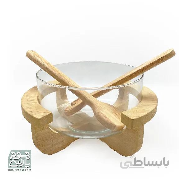 کاسه سالاد چوب و بلور