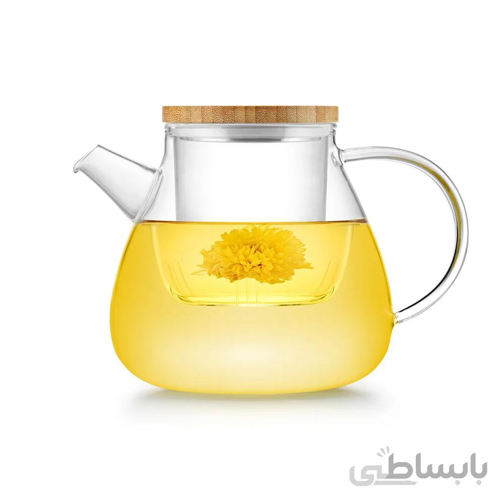 قوری شیشه ای صافی دار- 900 میلی لیتر