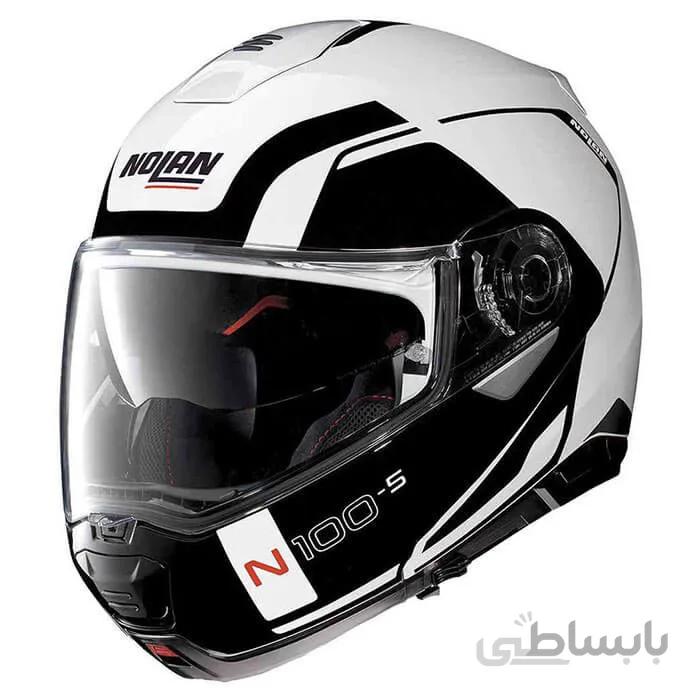 کلاه کاسکت نولان مدل N100-5 Consistency N-Com w/b