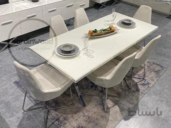 میز ناهار خوری سفید جزیره