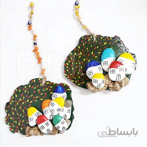 آویز چوب و سنگ دستساز فصل پاییز