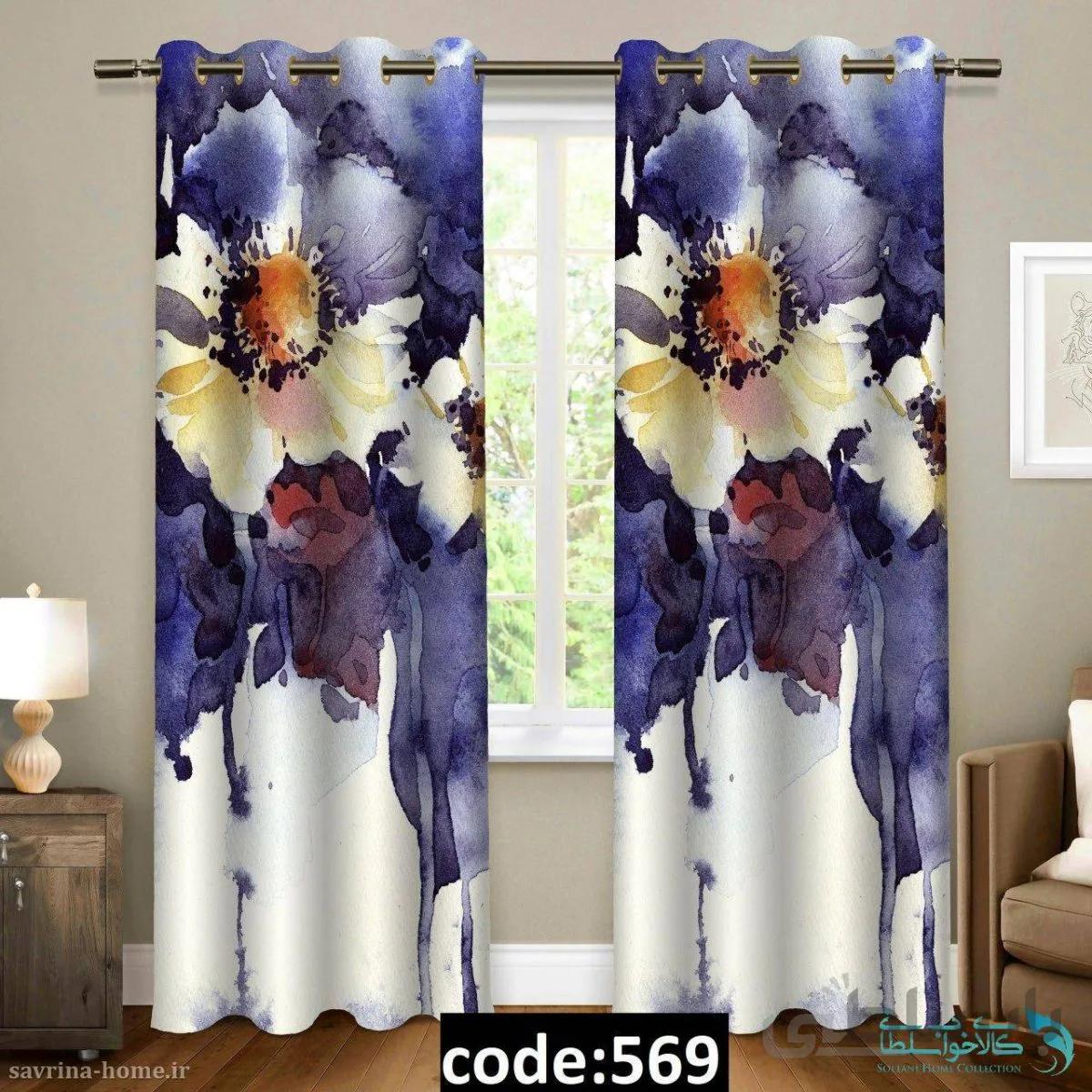 پرده پانچی سری گل مدل Sh-569