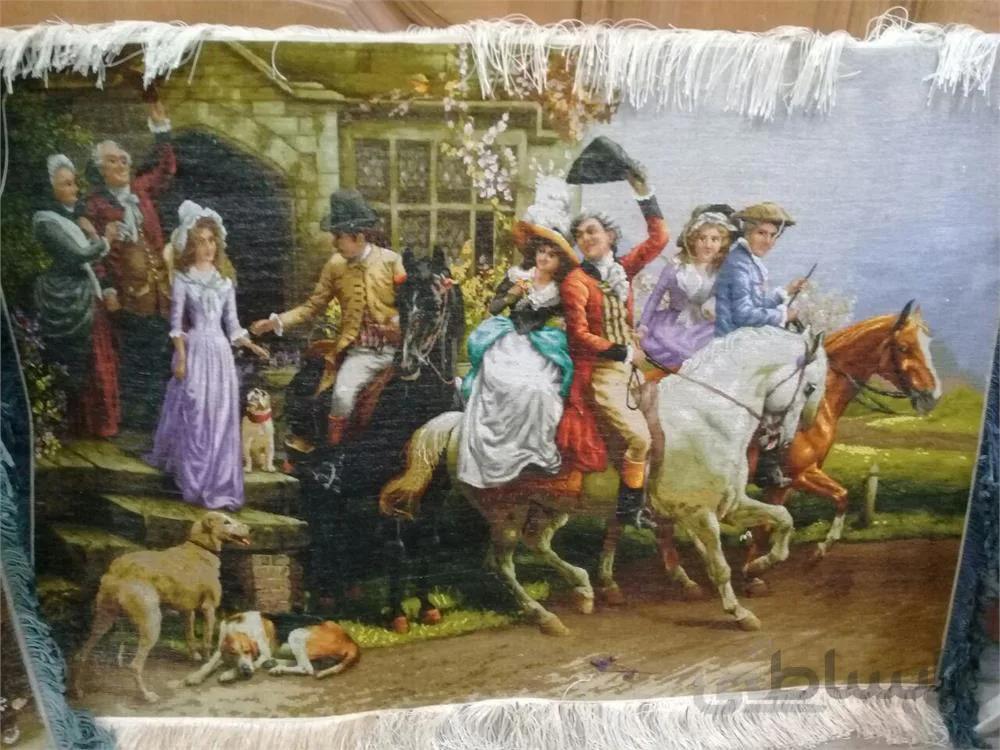 تابلو فرش نفیس ایرانی- دست بافت-طرح فرانسوی- وداع ا Iranian Pictorial Carpet- Handmade- French Style- ّFarewell