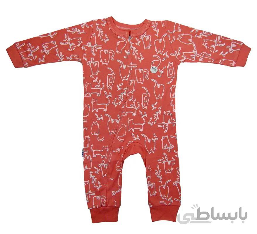 سرهمی ساج - طرح گربه - 3 تا 12 ماه