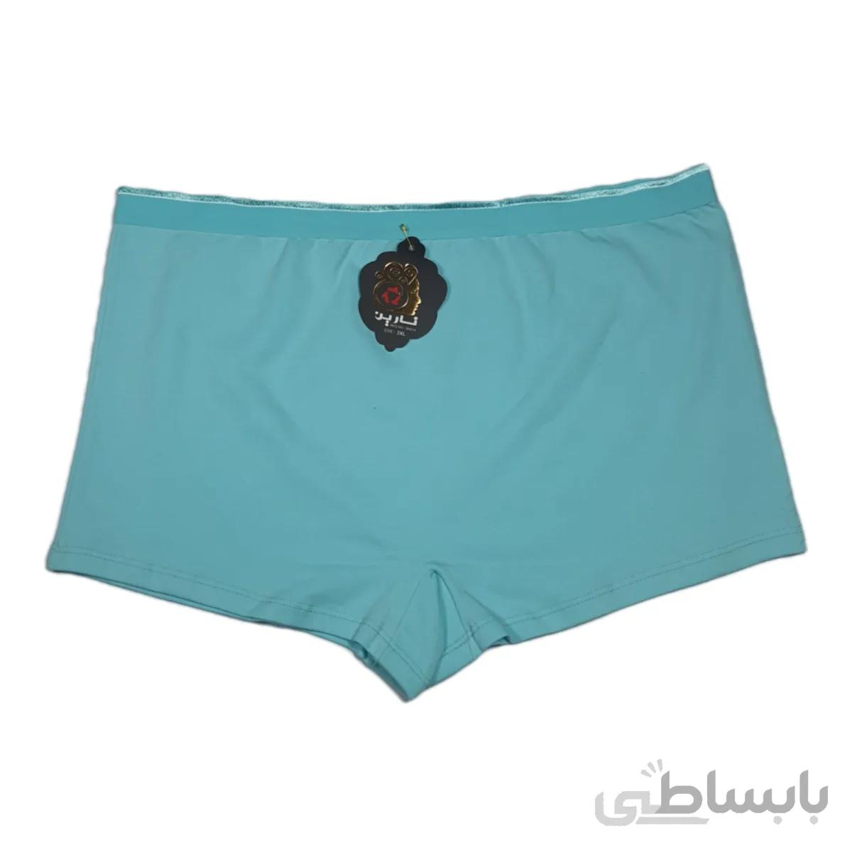 شورت پادار سایز بزرگ نخی ساده نارین
