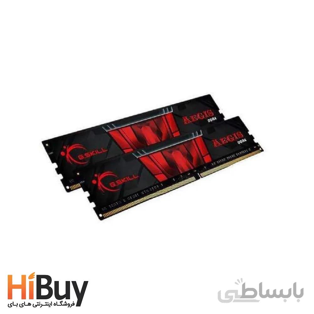 رم دسکتاپ DDR4 دو کاناله 3200 مگاهرتز CL16 جی اسکیل مدل aegis ظرفیت 16 گیگابایت ا G SKIL DDR4 3200MHZ CL16 AEGIS -RAM 16 G