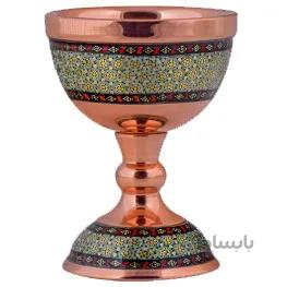 سنگاب مسی خاتم کاری اثر آقاجانی ارتفاع 13 سانتی متر کدC-521