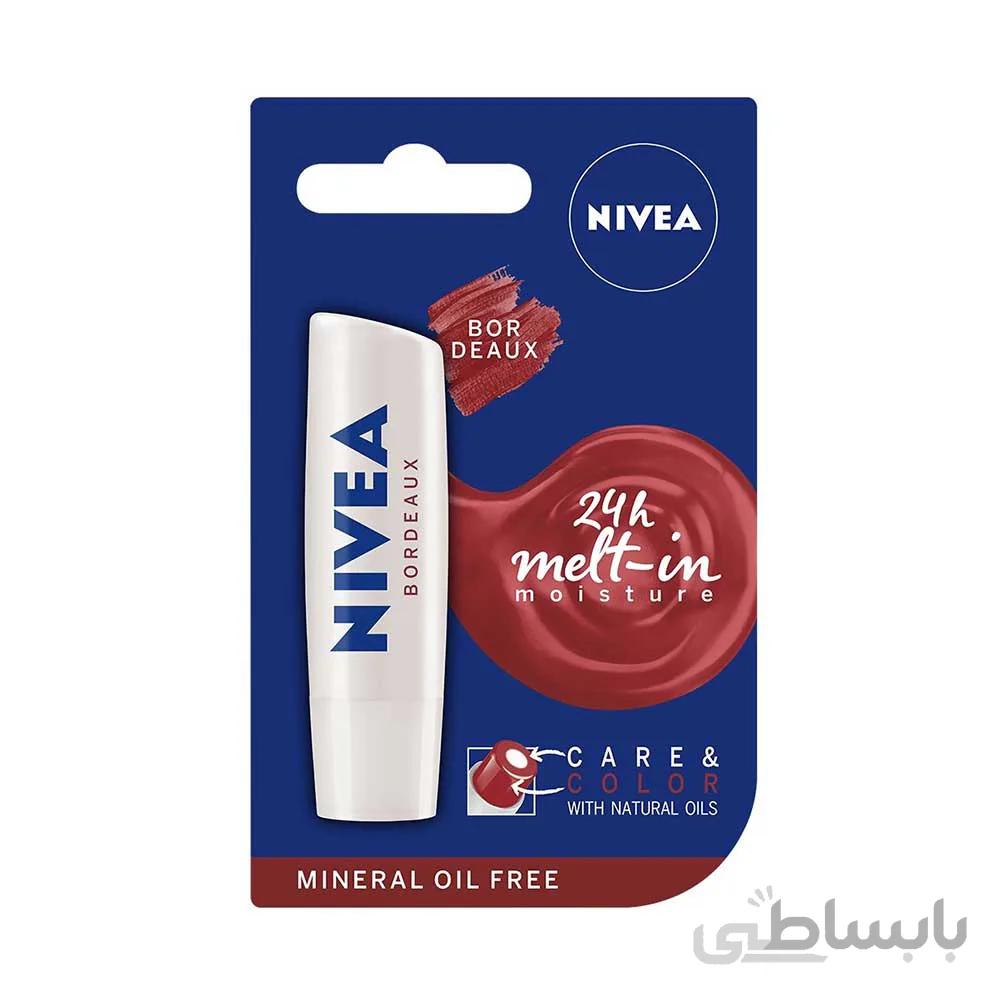 بالم لب NIVEA مدل care and color رنگ قرمز ا NIVEA lip balm model care and color red