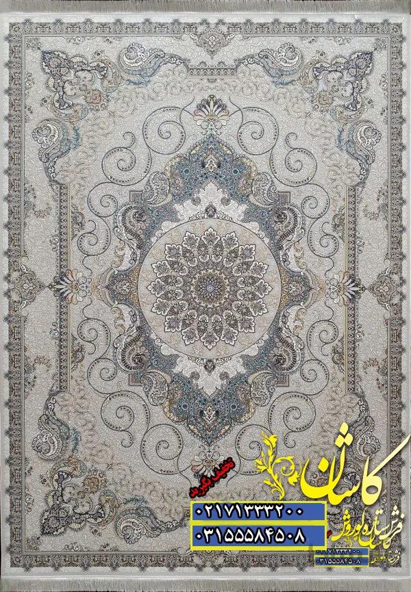 فرش کاشان طرح فرانک کرم 1200 شانه برجسته