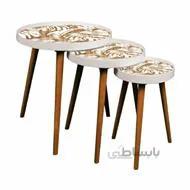 میز عسلی سه تیکه مدل ALMA-731 رنگ WHITE
