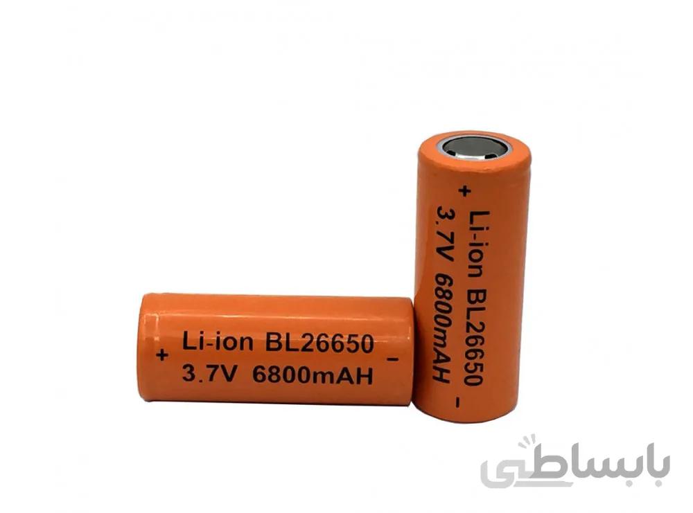 باتری لیتیوم یون 3.7v سایز 26650 6800mAh
