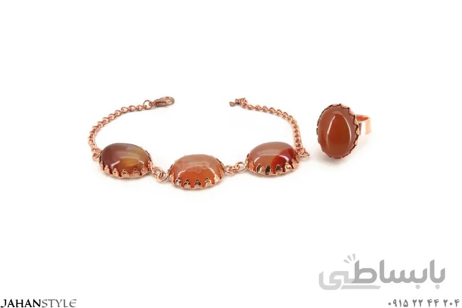 نیم ست مسی نگین دار دخترانه