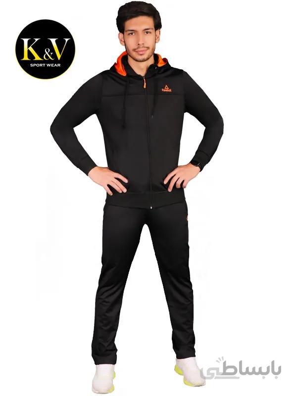 ست گرمکن شلوار ورزشی کلاه دار ریباک کد 01 ا Reebok hooded sports pants set code 01