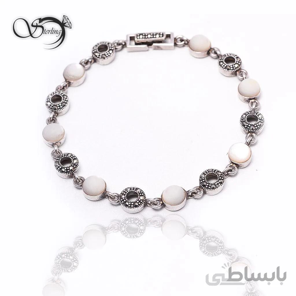 دستبند نقره زنانه سیاه قلم کد:۱۳۸۳