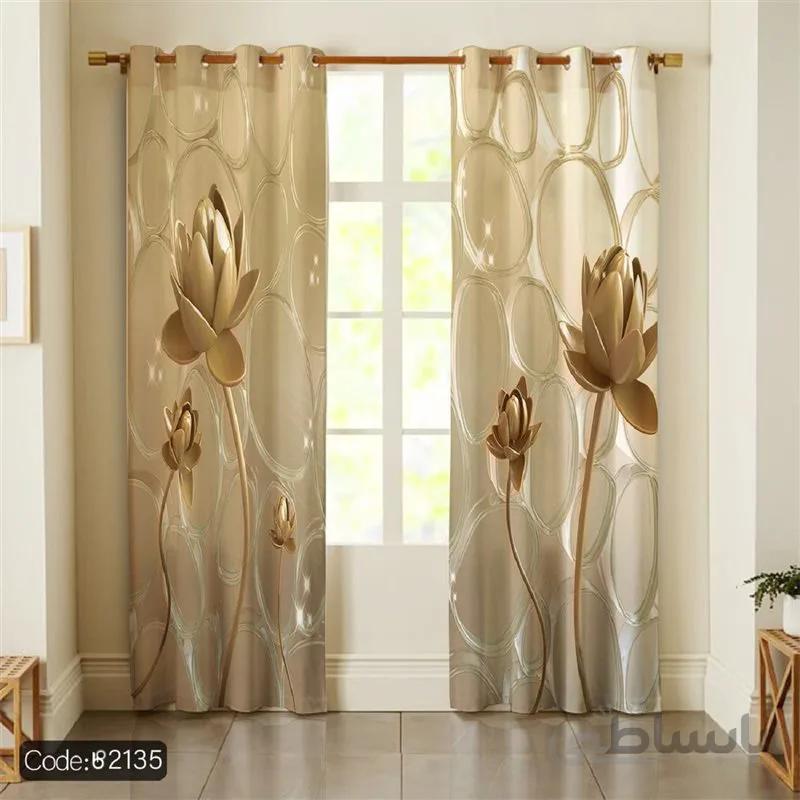 پرده پانچی کد 3d-b-03 طرح سه بعدی گل مرداب