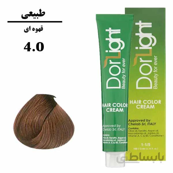 رنگ موی قهوه ای (4.0) دورلایت سری طبیعی حجم 100میل