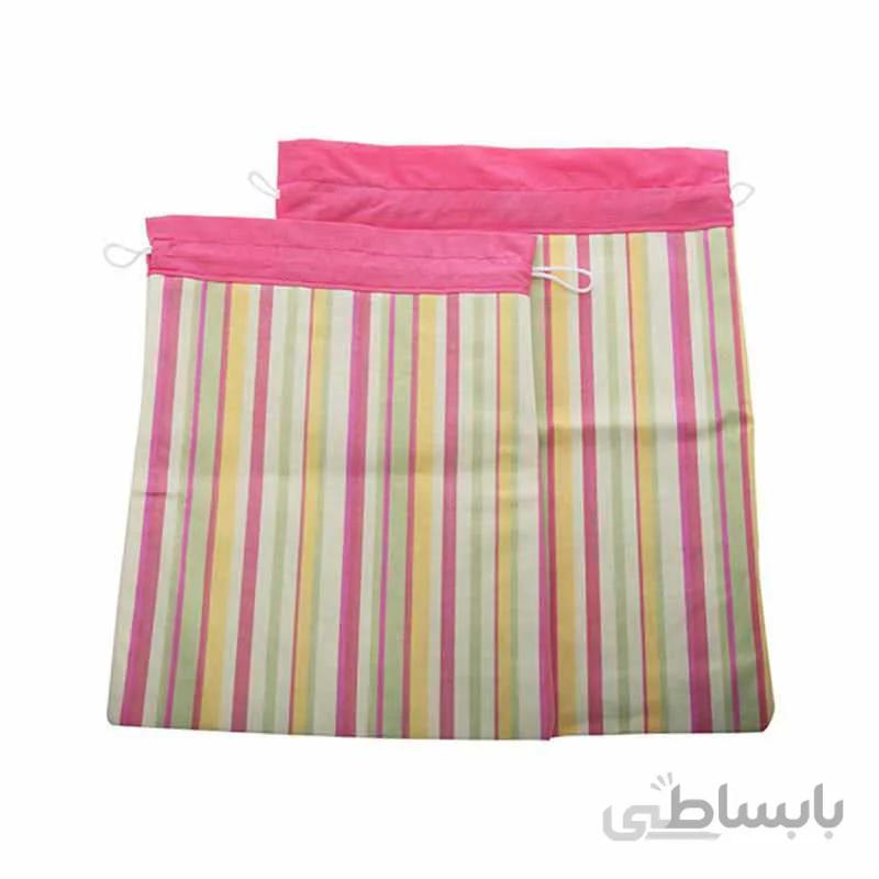 کیسه سبزی کتان رزین تاژ طرح اسپرید صورتی