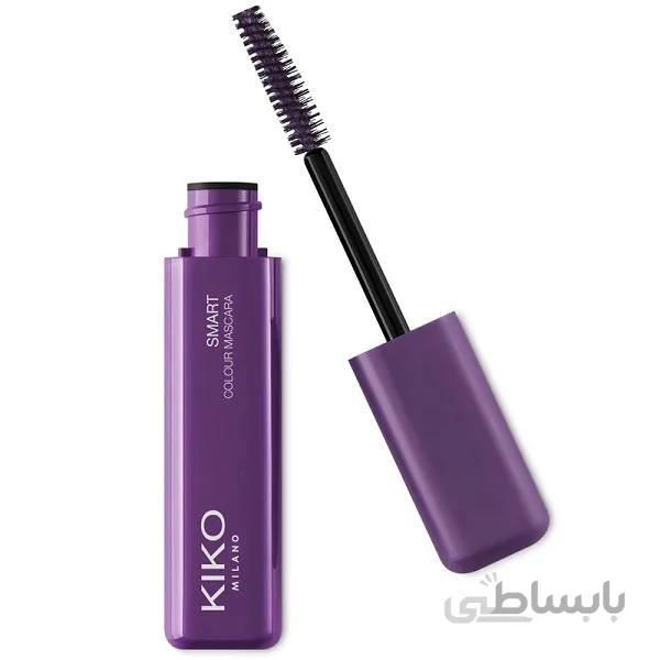 ریمل رنگی بنفش کیکو (kiko) اصل | مدل smart colour حجم دهنده و بلند کننده مژه ا Kiko Smart Colour Panoramic Volume-Effect Mascara 8ml - 01 Metallic Purple