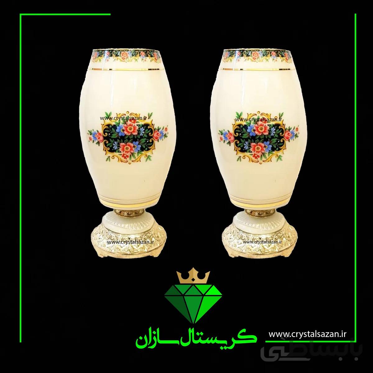 گلدان بلند جفتی کد G1214-1 کریستال سازان
