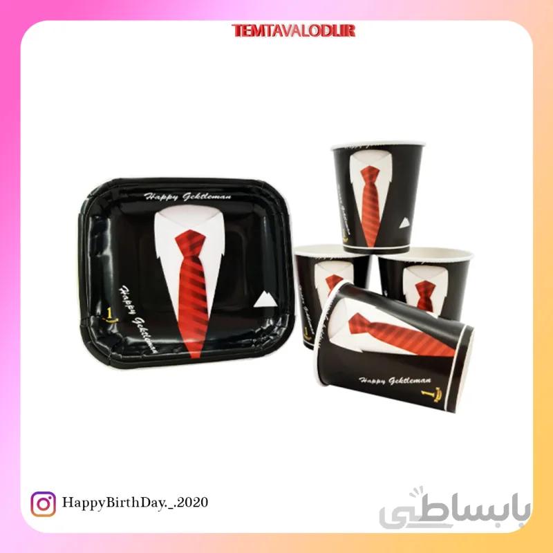 تم کروات بشقاب و لیوان