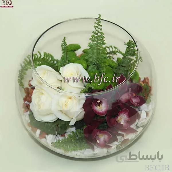 گلدان شیشه ای با گل کد 1079519