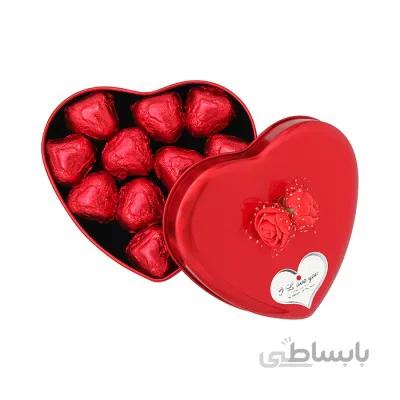 شکلات قلبی جعبه فلزی ولنتاین
