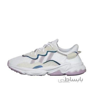 کفش کتونی آدیداس ازویگو مناسب برای استفاده روزمره رنگ سفید بنفش