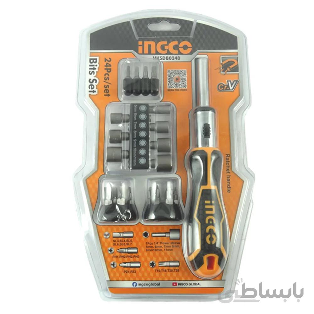 ست 24 عددی پیچ گوشتی و بکس جغجغه اینکو مدل HKSDB0248