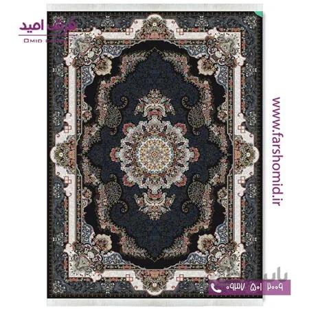 فرش ماشینی 700 شانه 10 رنگ اصل ماهور مشکی قالی کشمیر