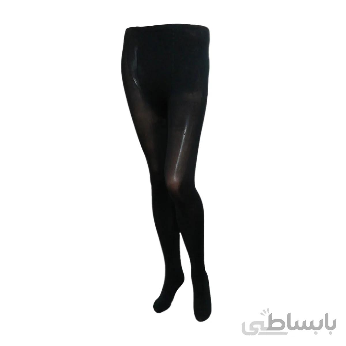 جوراب شلواری مشکی ساده نخی زنانه تراکم بالا کد PH469