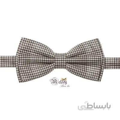پاپیون سری مندو - مردانه (چهارخونه سفید قهوه ای 2)
