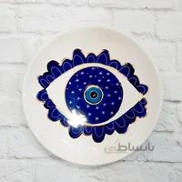 بشقاب سرامیکی دستساز چشم نظر گرد طرح ۱۰