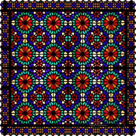 رومیزی مخمل مربع شیشه رنگی قاب دار