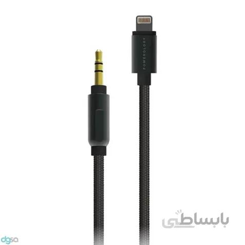 کابل تبدیل لایتنینگ به AUX پاورولوجی مدل P12LAUGY طول 1.2 متر