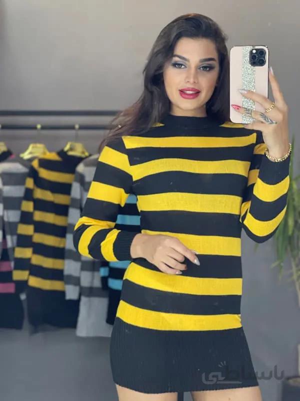 تونیک بافت یقه سه سانت مدل سارا