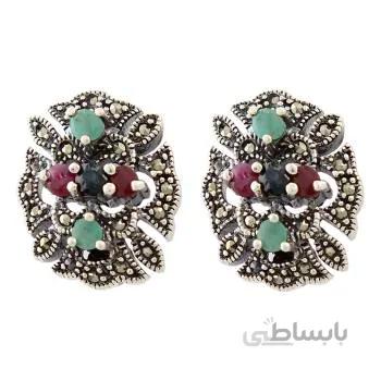 گوشواره نقره زنانه مدل سیاه قلم کد GZN_224