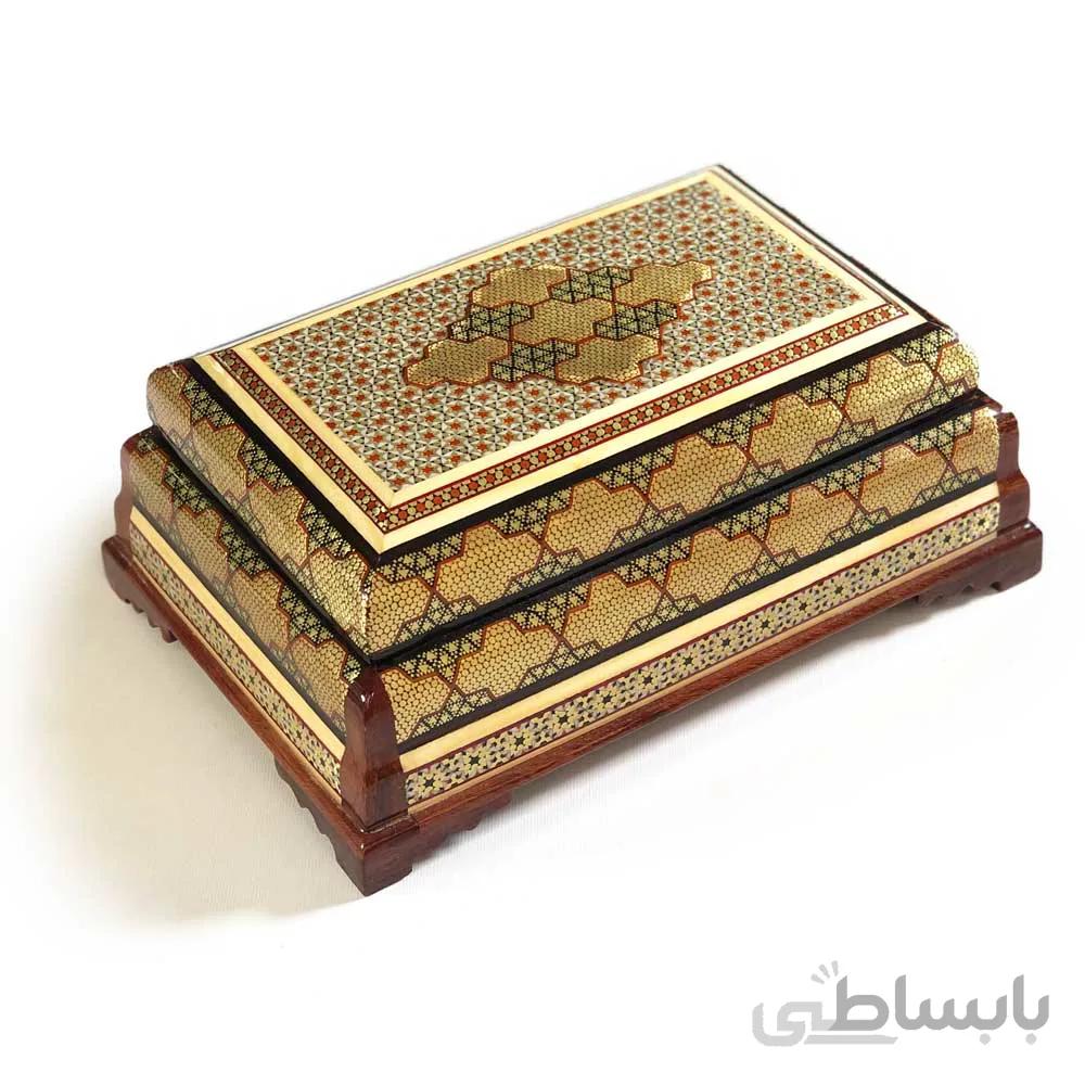 جعبه خاتم کاری مدل صلیبی 22*14 سانتی