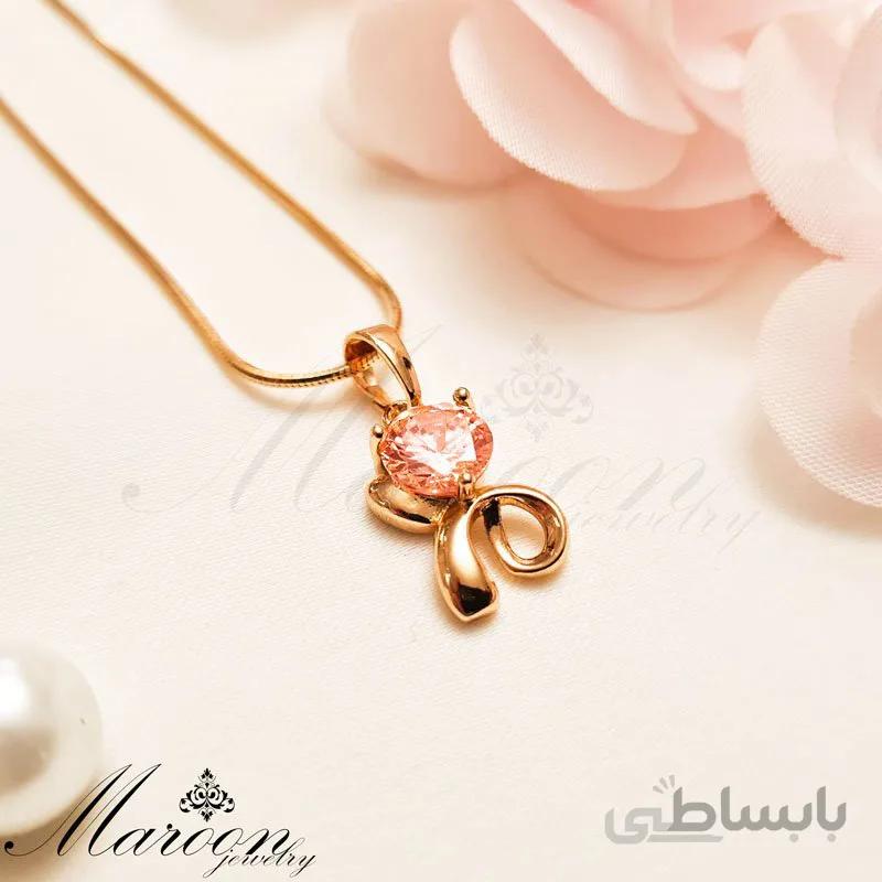 گردنبند پاپیون صورتی مارون CN209