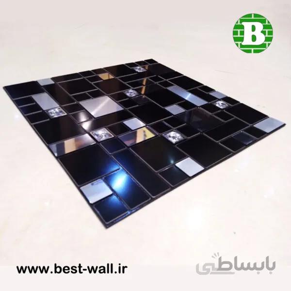 بین کابینتی ترکیبی مشکی نقره ای نگین دار 783