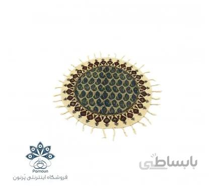 رومیزی / توسینی گرد قلمکاری ممتاز اصفهان طرح بُته جِقه