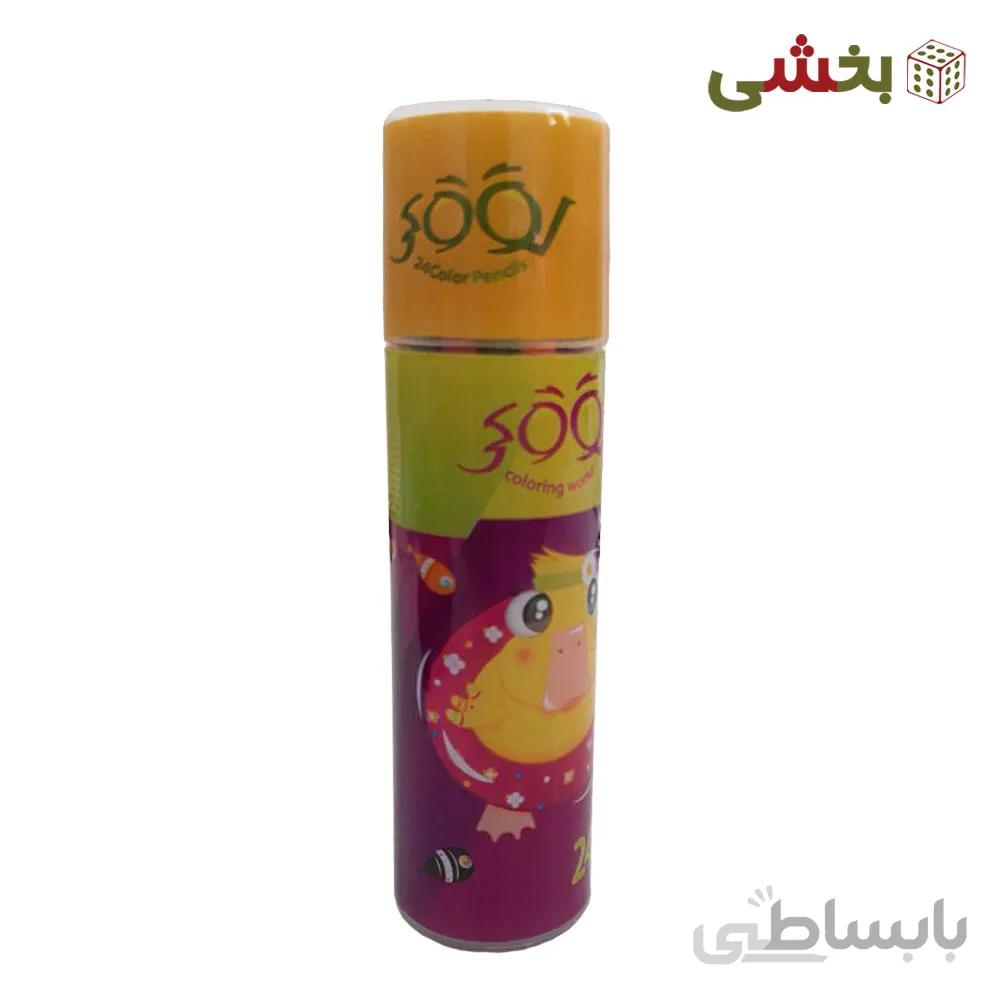 مداد رنگی 24 عددی استوانه ای لوکی (looky)