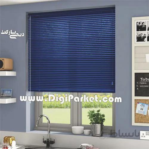 پرده کرکره فلزی آبی کاربنی مات ۲۵ میلیمتری Pa06