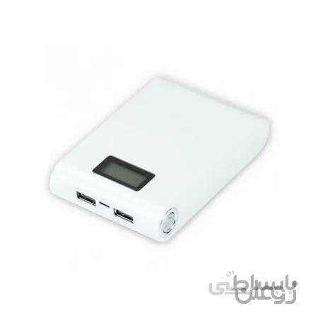 کیس پاوربانک دو خروجی USB سفید با LCD و برد 4 باتری 12000mAh