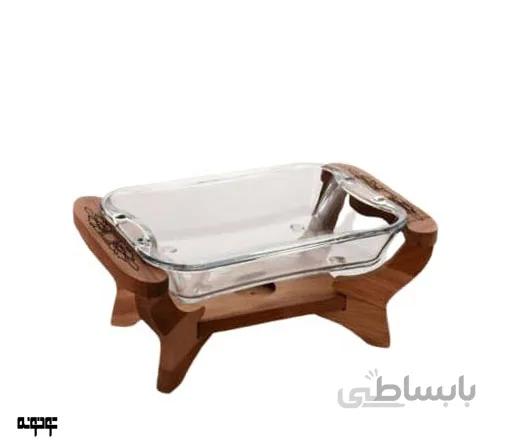 سوفله مستطیل 1/5 لیتر طرح دار چوب راش کد201
