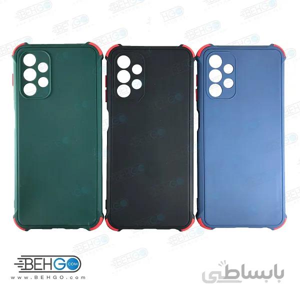 قاب سامسونگ A13 4G کاور مدل ژله ای دکمه رنگی محکم ضد ضربه با محافظ لنز دوربین گوشی Samsung A13 4G